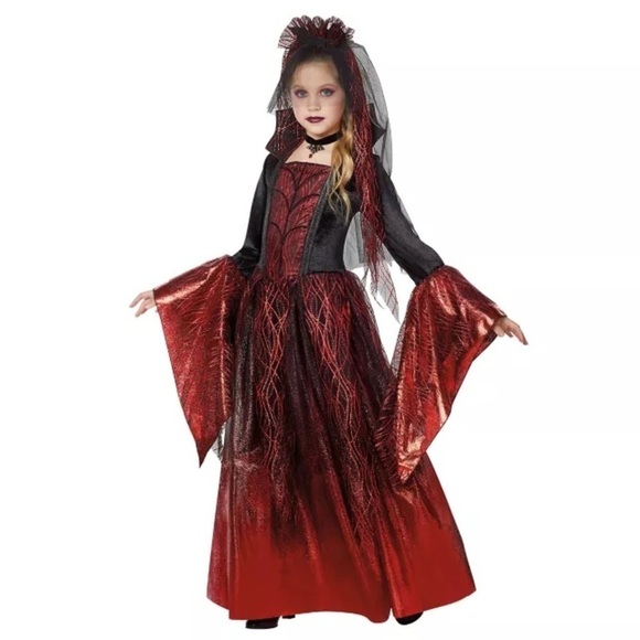 Halloween Costume | Girls Scarlet Enchantress Dress & Accessories - Picture 1 of 10